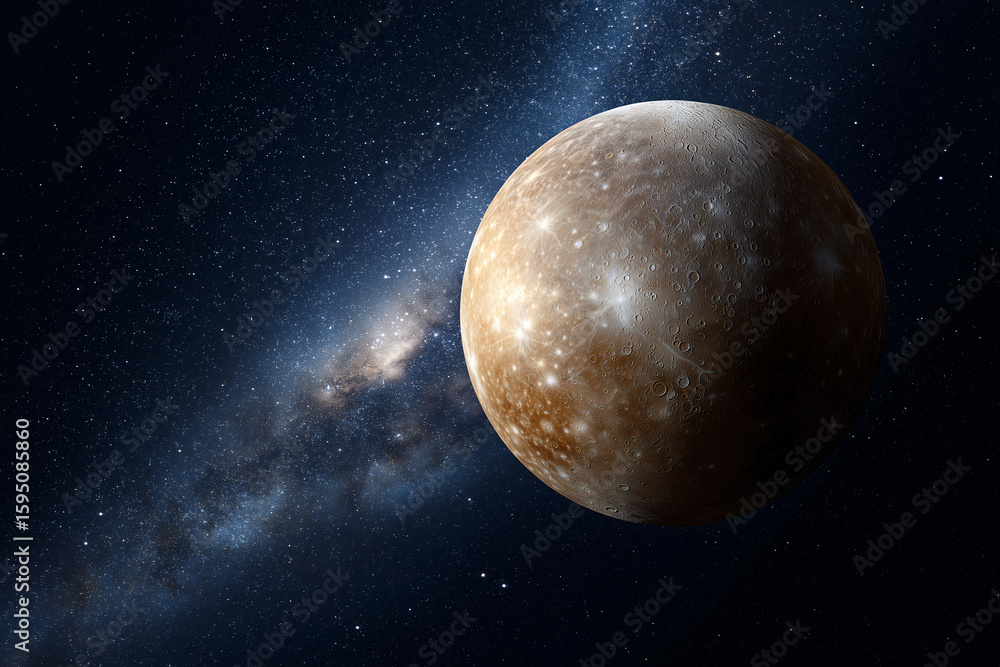 Poster an awe-inspiring view of a planet in space against a starlit background
