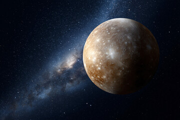 Fototapeta premium An awe-inspiring view of a planet in space against a starlit background