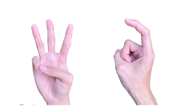 Woman's hand with index finger pointing up, making a touching or choosing gesture. female hands isolated on white background. female hands isolated on white. hand of the child. sign language 