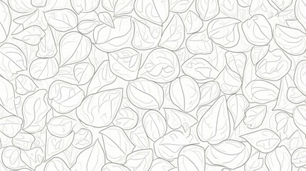 Gray Line Art Leaf Pattern Seamless Background leaves