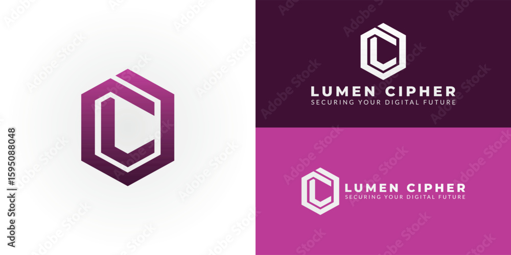 Fototapete this modern hexagon logo represents our commitment to cybersecurity and software development, embody