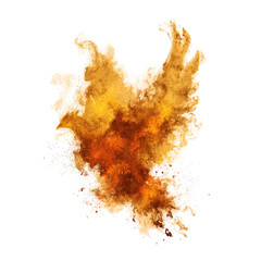 Abstract explosion of orange-brown paint or powder