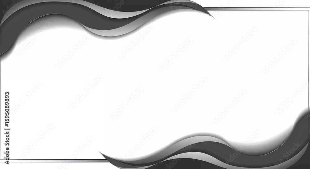 Poster abstract design with elegant wave patterns and a white frame.