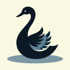 white swan on a blue background