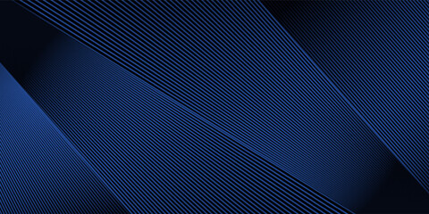 Modern dark blue banner background with geometric diagonal overlay and glowing lines eps 10
