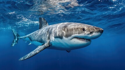 Fototapeta premium Great white shark underwater