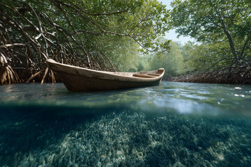 A tranquil boat ride through the serene waterway