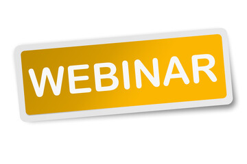 Webinar square sticker isolated on white