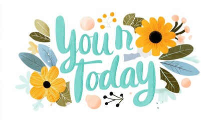 Your Today" script surrounded by floral elements against a white background