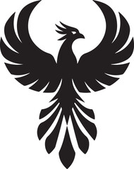 Obraz premium Majestic phoenix rising with wings spread silhouette