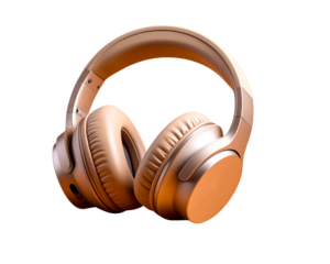 White studio headphones for DJ audio technology