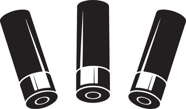 Three shotgun shells in silhouette