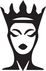 Abstract Queen Icon Bold Silhouette with an Elegant Crown Symbolizing Power and Sophistication in a Modern Minimalist Design