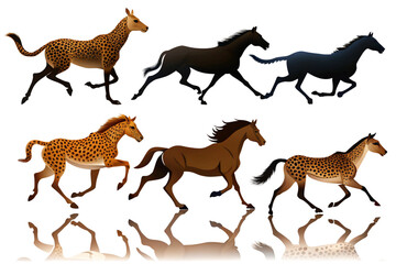 giraffe silhouettes vector
