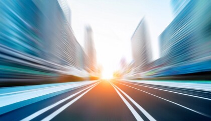 スピード 都会 道路 建物 光 抽象的 疾走感 未来 動き ブレ 集中線 都市 エネルギー テクノロジー 発展 輝き 現代 交通 躍動感 道