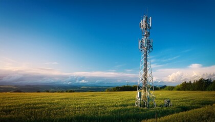 a cell phone tower in the middle of a field