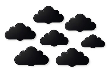 set of cloud icons