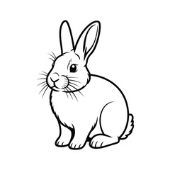 Simple line drawing of a sitting rabbit