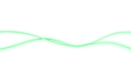 Neon Green Light Trail on White Abstract Digital Glow Art with Modern Fluid Motion