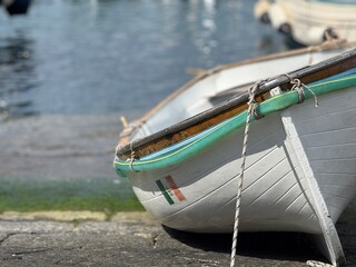 Weathered Boat resting Quietly on the shore