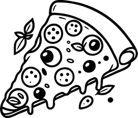 pizza vector illustration, isolated on white