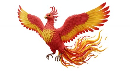 Mythological phoenix bird illustration