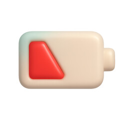 3D icon low red power button PNG