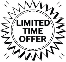 Black and White Limited Time Offer Burst Badge sale