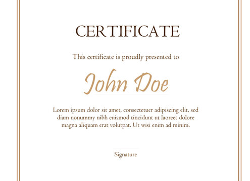 Golden Touch Minimalist Certificate Design