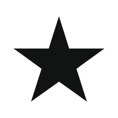 Obraz premium Simple black five-pointed star isolated on a white background