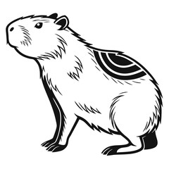 Obraz premium Stylized capybara illustration with tribal patterns
