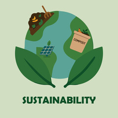 stainability illustration element icon set