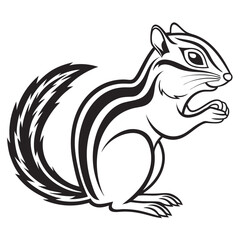 A cute chipmunk with striped fur eating food