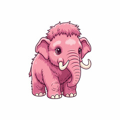 baby mammoth vector illustration on white background	
