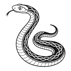 Fototapeta premium A black and white illustration of a coiled snake