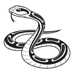 Fototapeta premium A black and white illustration of a coiled snake