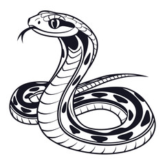 Fototapeta premium A black and white illustration of a coiled snake