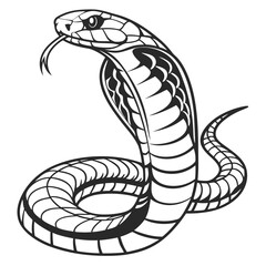 Fototapeta premium A striking black and white illustration of a cobra