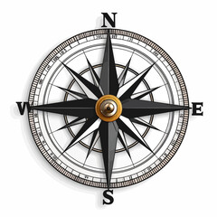 Detailed Navigation Compass Rose Design with Intricate Markings and Directional Indicators