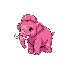 baby mammoth vector illustration on white background	
