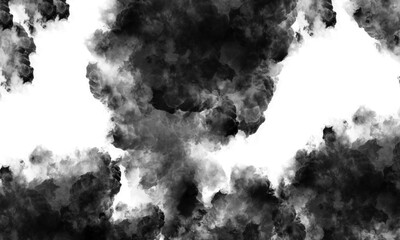 Smoke background dark grayscale smoke clouds billow dramatically on a white backdrop.