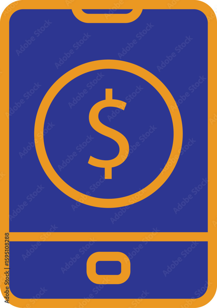 Poster �mobile dollar icon representing mobile marketing performance and revenue tracking with transparent 