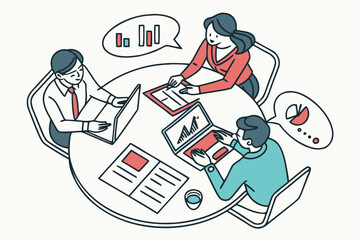 Fototapeta premium Business Meeting with Data Analysis and Charts.