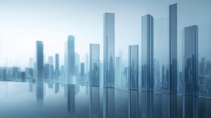 Fototapeta premium Modern City Skyline with Glass Skyscrapers