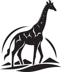 Silhouette vector illustration of a kangaroo and horse in black and white style