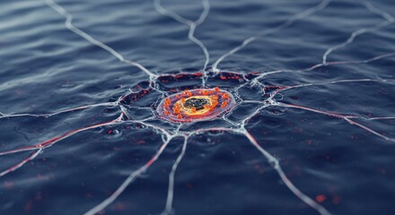 Electricity Discharge in Water with Bright Inner Core and Radiating Patterns