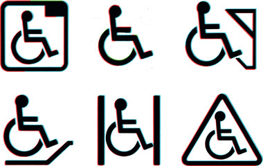 updated dynamic wheelchair icon freshly painted access logo crosshatched adjacent space symbol near curb ramp wide space marking warning out isolated