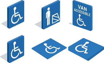 icon wheelchair stencil ground icon access aisle marker van accessible logo standard ADA symbol surface marking isolated