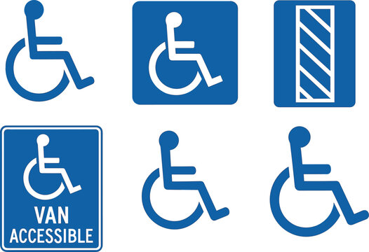 colo wheelchair stencil ground icon access aisle marker van accessible logo standard ADA symbol surface marking perfect colo vector style isolated