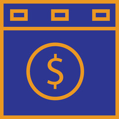�Browser with dollar sign icon representing SEO earnings, ads revenue or online business with transparent background